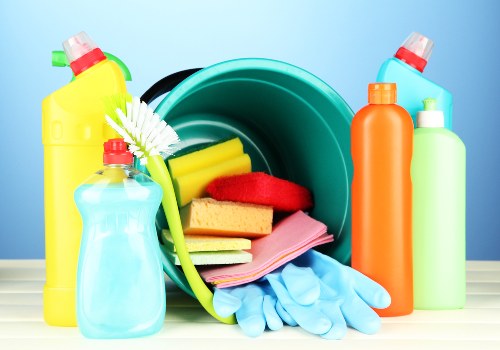 Cleaning staff reviewing safe product handling and workplace precautions